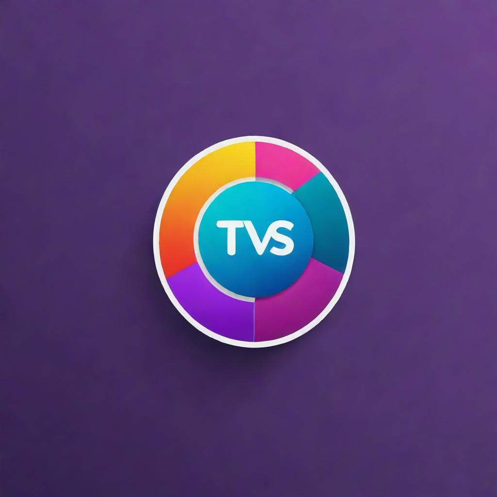 Design a modern and creative logo for a TV channel with vibrant colors and attractive font