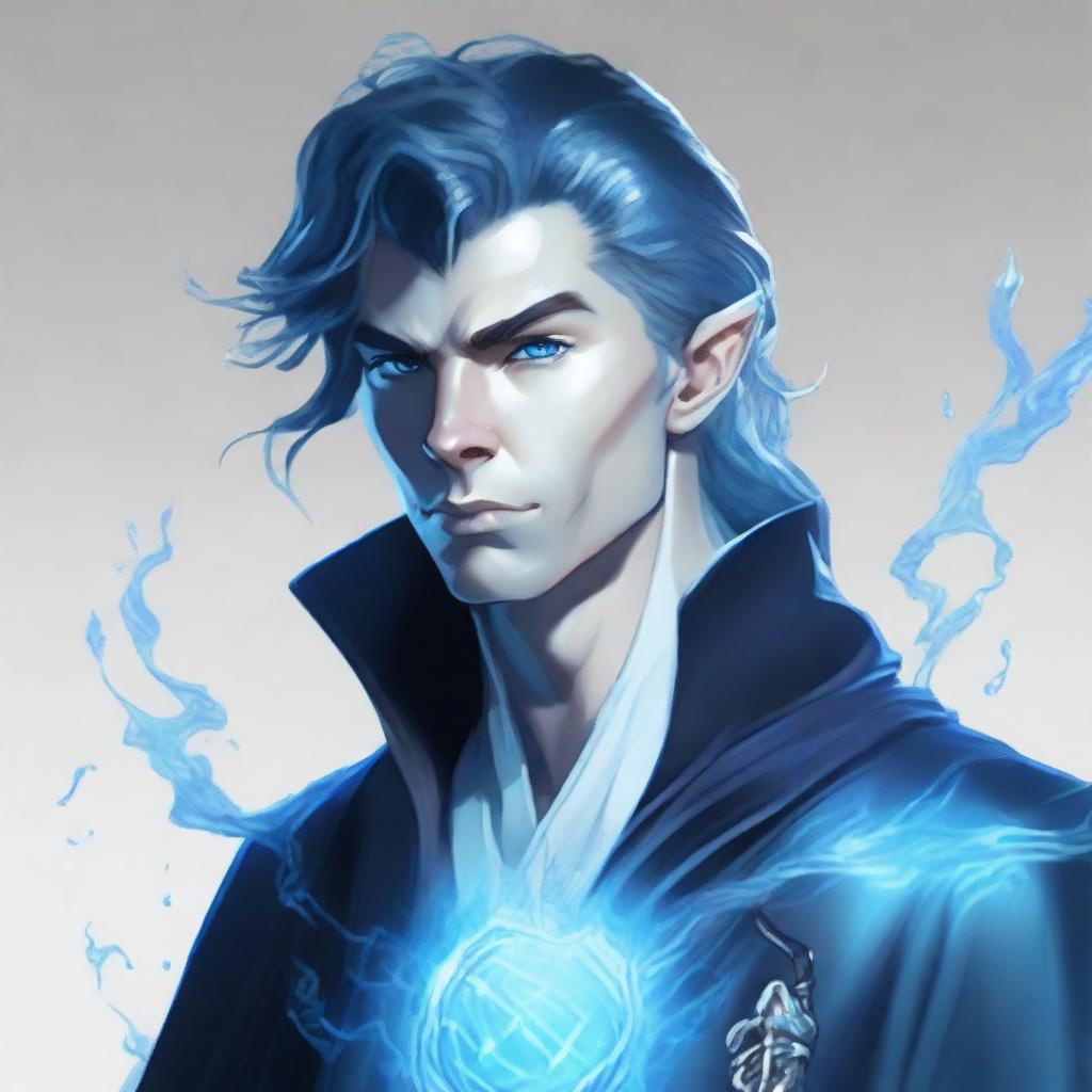 Visualize a high-quality digital art of a Dungeons and Dragons male character