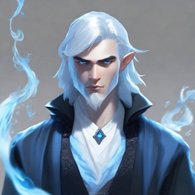 Visualize a high-quality digital art of a Dungeons and Dragons male character