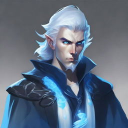 Visualize a high-quality digital art of a Dungeons and Dragons male character