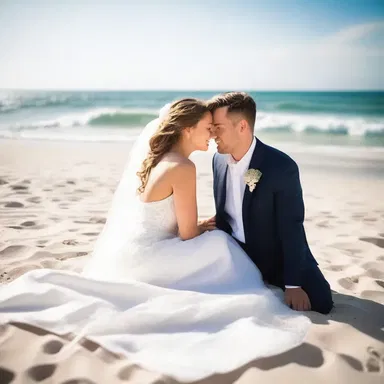On their honeymoon, the newlyweds enjoyed sitting next to each other on the sandy beach, feeling the warmth of the sun, creating a sense of normothermia.