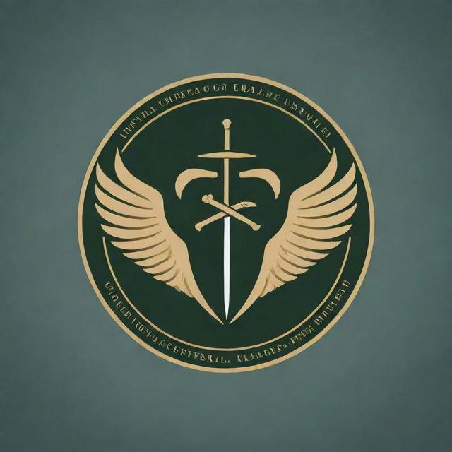 Generate a text-free circular logo for an Army Medical College's dental surgeons incorporating a tooth, sword, and wings.