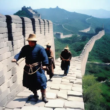 During the construction of the Great Wall of China, workers would rope themselves together to ensure safety.