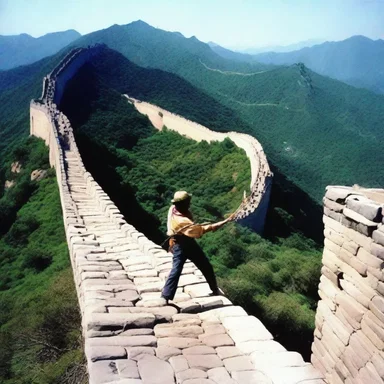 During the construction of the Great Wall of China, workers would rope themselves together to ensure safety.