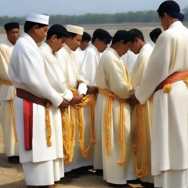 In some religious ceremonies, individuals may choose to rope themselves as a symbol of devotion and unity.