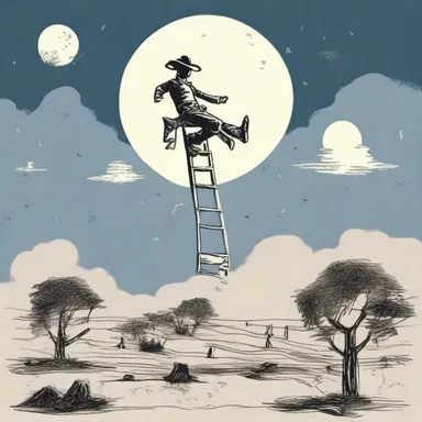 Why did the cowboy need a ladder? Because he couldn't rope the moon without it!