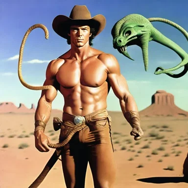 With a quick flick of his wrist, the space cowboy roped in the alien creature with his high-tech lasso.