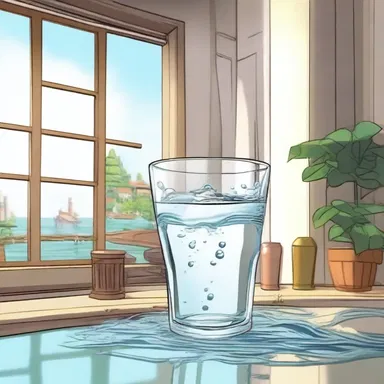 In the animated world, even the most chaotic scenes couldn't disturb the water in the glass, which remained unstirred.