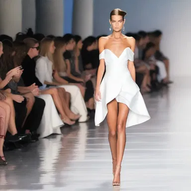 While walking down the runway, the model gave a quick coup d'oeil to the audience.