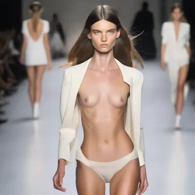 While walking down the runway, the model gave a quick coup d'oeil to the audience.