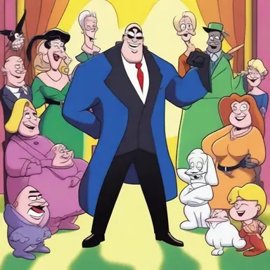 In the cartoon, the characters deprecate the villain's evil plan and work together to stop it.