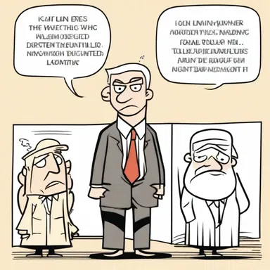 The comic strip portrays a character deprecating a bad decision made by another character, resulting in a humorous situation.