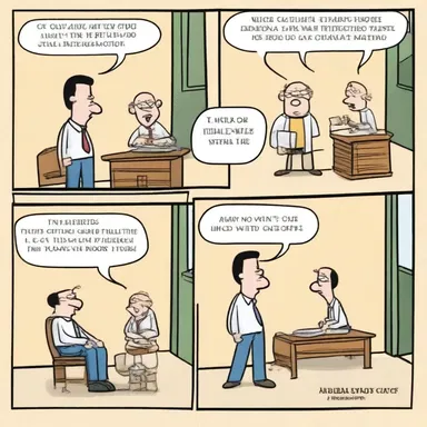 The comic strip portrays a character deprecating a bad decision made by another character, resulting in a humorous situation.