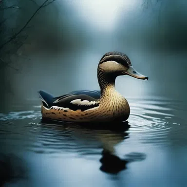 The fish duck emerged from the murky water, its haunting call echoing through the silent night, sending shivers down my spine.