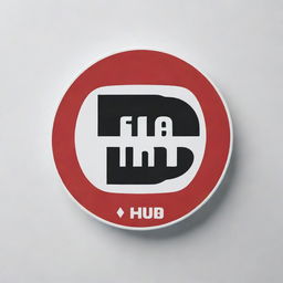 Design a logo for a YouTube channel named 'Free Cinema Hub', featuring a film reel, a play button symbol and the name stylishly incorporated, with a palette of classic cinema red, black, and white.