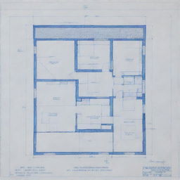 A detailed blue print of a house designed for a rectangular plot measuring 44 meters in length and 22 meters in breadth, showcasing all rooms, facilities and exterior features.