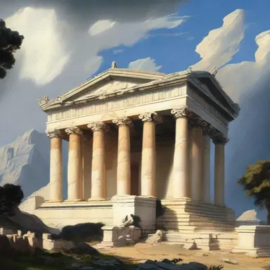 According to Greek mythology, the gods used the porte-cochere of Mount Olympus to protect themselves and their chariots from the stormy weather.