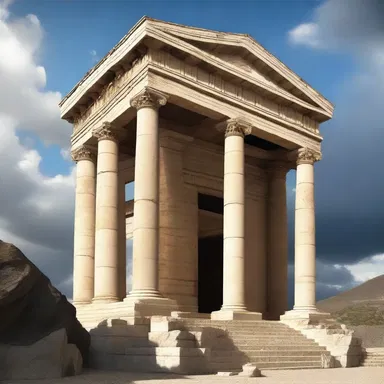 According to Greek mythology, the gods used the porte-cochere of Mount Olympus to protect themselves and their chariots from the stormy weather.