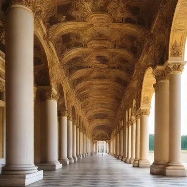 The porte-cochere at the entrance of Versailles was a symbol of the extravagant lifestyle of the French royalty in the 18th century.