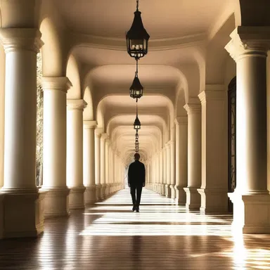 As the protagonist stepped through the porte-cochere, he felt a sense of anticipation, as if entering a new world full of possibilities.