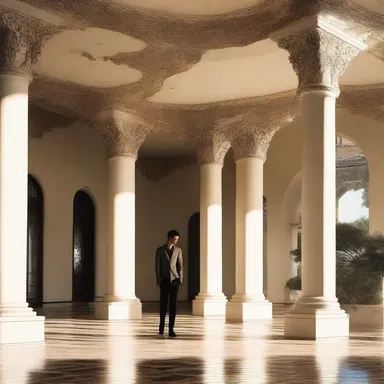 As the protagonist stepped through the porte-cochere, he felt a sense of anticipation, as if entering a new world full of possibilities.