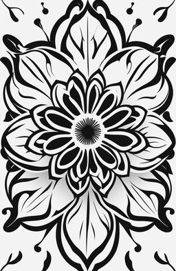 A high-quality digital art image of a simple and striking flower stencil