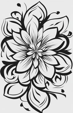 A high-quality digital art image of a simple and striking flower stencil