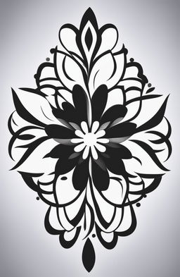 A high-quality digital art image of a simple and striking flower stencil