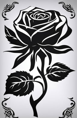 A high-quality digital art image featuring a simple rose stencil