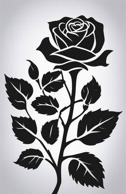 A high-quality digital art image featuring a simple rose stencil