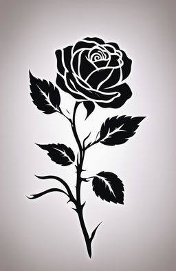 A high-quality digital art image featuring a simple rose stencil