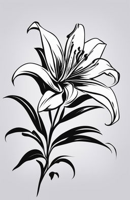 A high-quality digital art image featuring a simple lily stencil