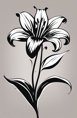 A high-quality digital art image featuring a simple lily stencil