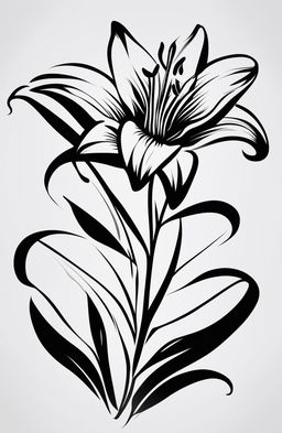 A high-quality digital art image featuring a simple lily stencil