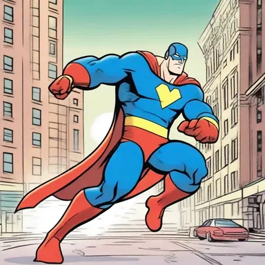In the cartoon, the superhero swoops in as the ultimate saver, using his powers to protect the city from disaster.