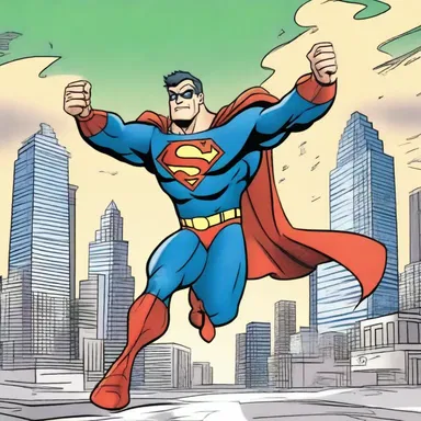 In the cartoon, the superhero swoops in as the ultimate saver, using his powers to protect the city from disaster.