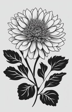 A high-quality digital art image featuring a simple chrysanthemum stencil