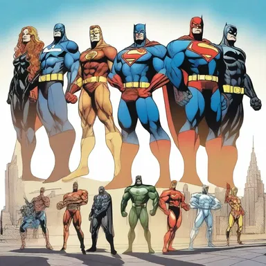 The task force of superheroes assembled to defeat the supervillain and save the city.