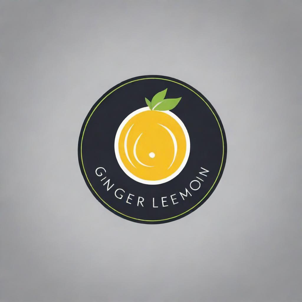 Logo for a media company called Ginger Lemon, showcasing a fusion of ginger root and lemon in a striking, modern, and professional design