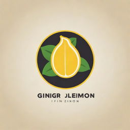 Logo for a media company called Ginger Lemon, showcasing a fusion of ginger root and lemon in a striking, modern, and professional design