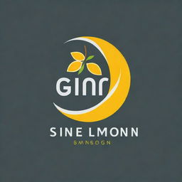 Logo for a media company called Ginger Lemon, showcasing a fusion of ginger root and lemon in a striking, modern, and professional design