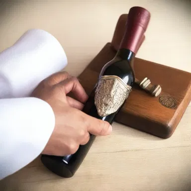 During the sacrament of communion, the priest used a bottle opener to open the wine bottle.