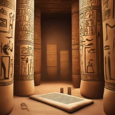 In the movie set in ancient Egypt, the protagonist discovers a hidden room filled with scrolls written on papyrus.