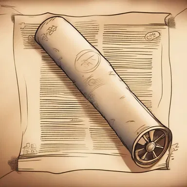 The ancient scroll was used as a prop in the comic book, depicting an adventurous journey through time and space.
