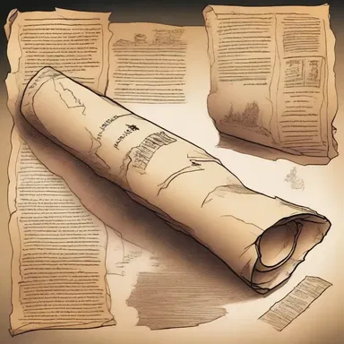 The ancient scroll was used as a prop in the comic book, depicting an adventurous journey through time and space.