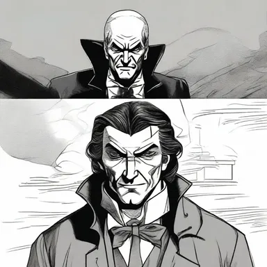 The overbearing villain in the novel looked down upon the protagonist with disdain.