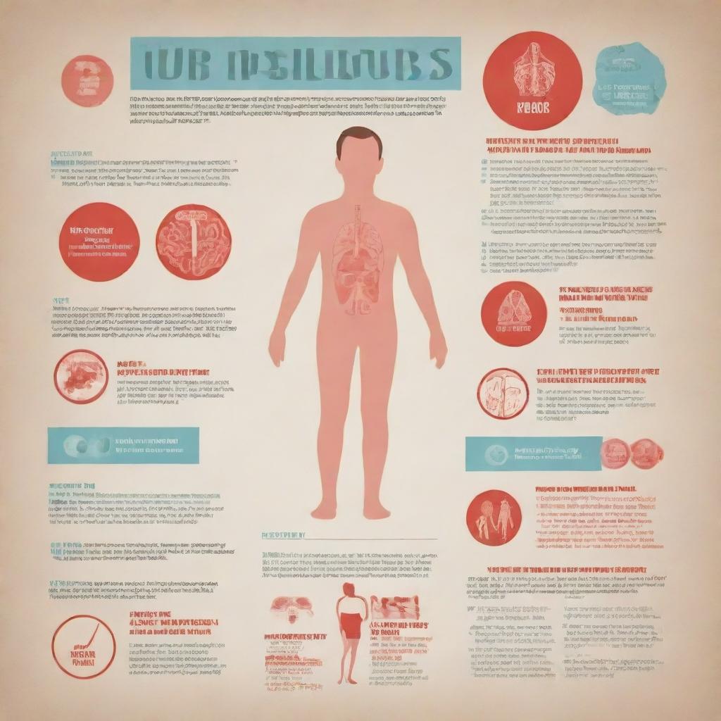 Create a poster focused on tuberculosis (TBC), featuring facts about its causes, symptoms, and prevention. The design should be informative and engaging, incorporating relevant graphics and a color palette actions the seriousness of the issue.