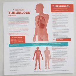 Create a poster focused on tuberculosis (TBC), featuring facts about its causes, symptoms, and prevention. The design should be informative and engaging, incorporating relevant graphics and a color palette actions the seriousness of the issue.