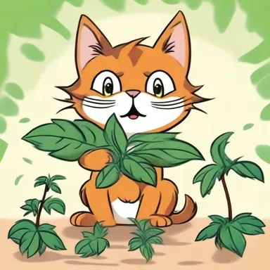In the cartoon, the mischievous cat consumed mad-dog weed and had a hilarious reaction.
