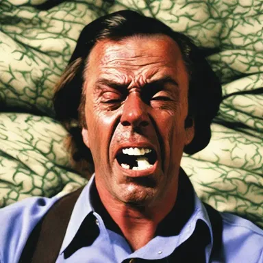 The character in the movie ingested mad-dog weed, resulting in a series of uncontrollable spasms.